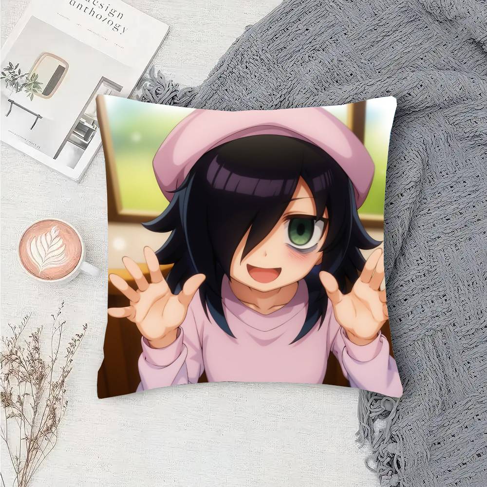 Anime Watamote K-Kuroki T-Tomoko Pillow Case Fashion Square Pillowcase Bedroom Sofa Room Ins Decoration Leisure