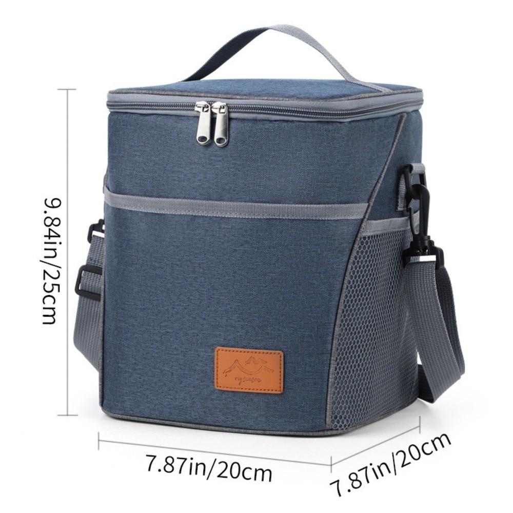 

Durable 10L Lunch Bag Aluminum Foil Waterproof Insulation Pack Portable Hot Insulated Handbag Picnic Camping темно-синього кольору