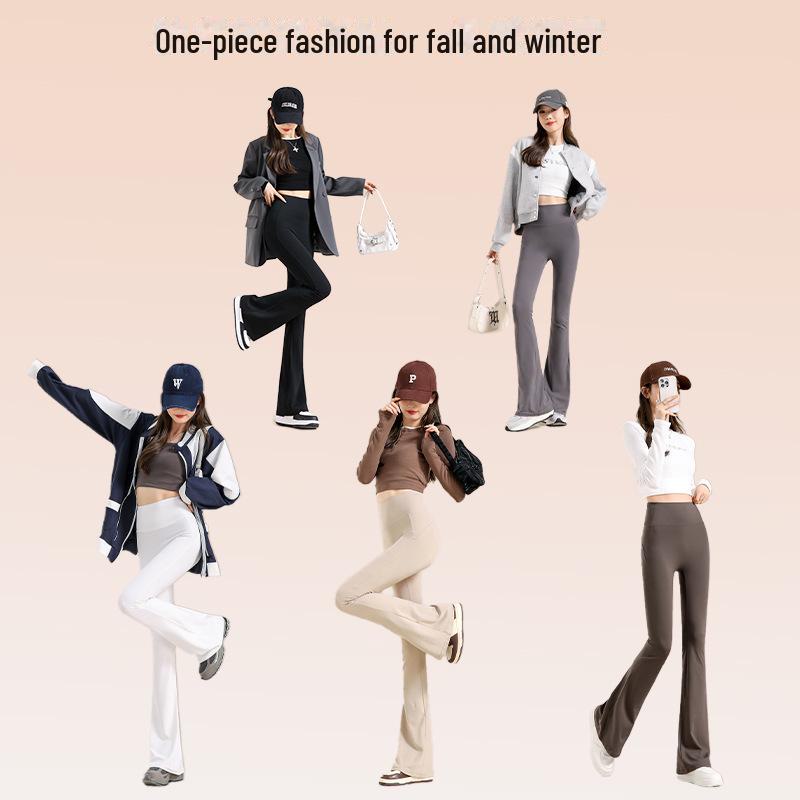High-Waist Yoga Horseshoe Pants: Tummy Control, Slimming, Barbie Flare, Autumn Outerwear for Women