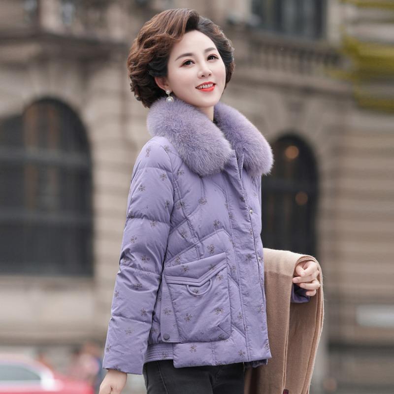 

Зимний Xinzhong-0-летний легкий пуховик из белого утиного пуха для тепла и пушистости, пуховик с воротником из натурального меха 4XL светло-фиолетовый