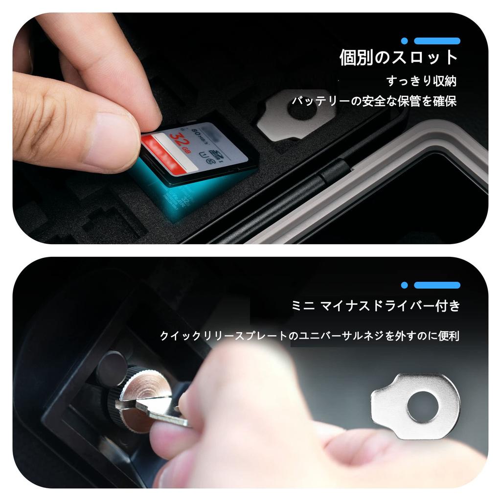 JJC Camera Case for Memory Micro Type and Type B Compatible with Canon Nikon Sony Fujifilm and Includes Battery Storage High-Capacity Cards, SD, SDHC,