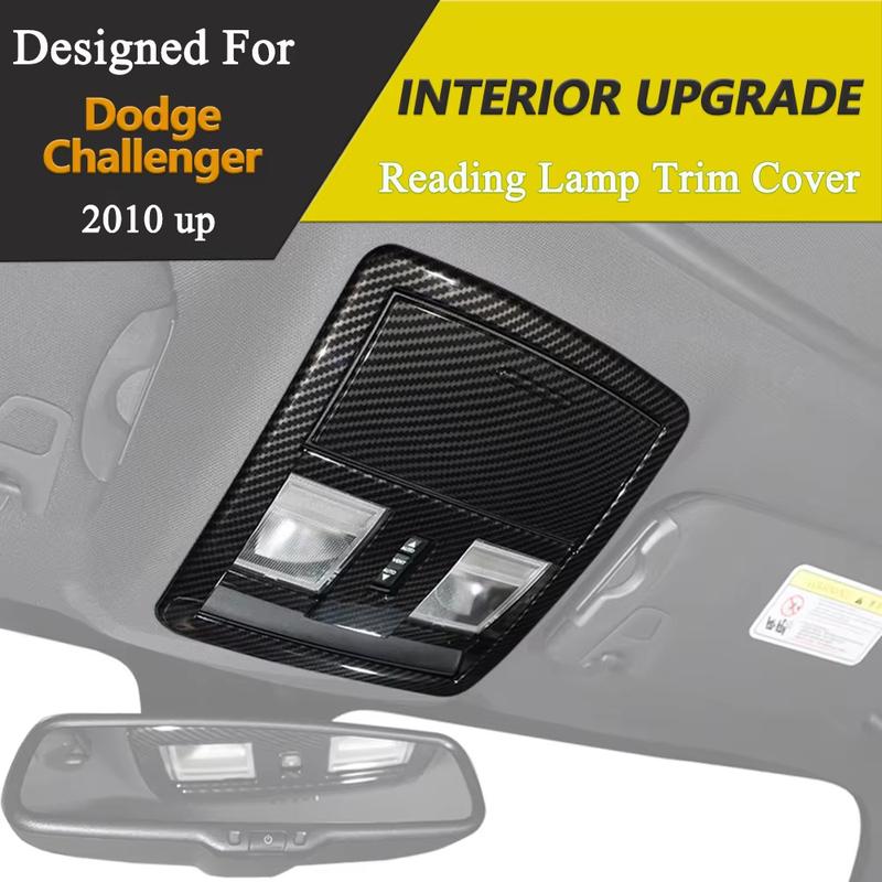 Front Reading Light Panel Decoration Cover Trim For Dodge Challenger 2010-2026 Carbon Fiber Interior Accessories Modified