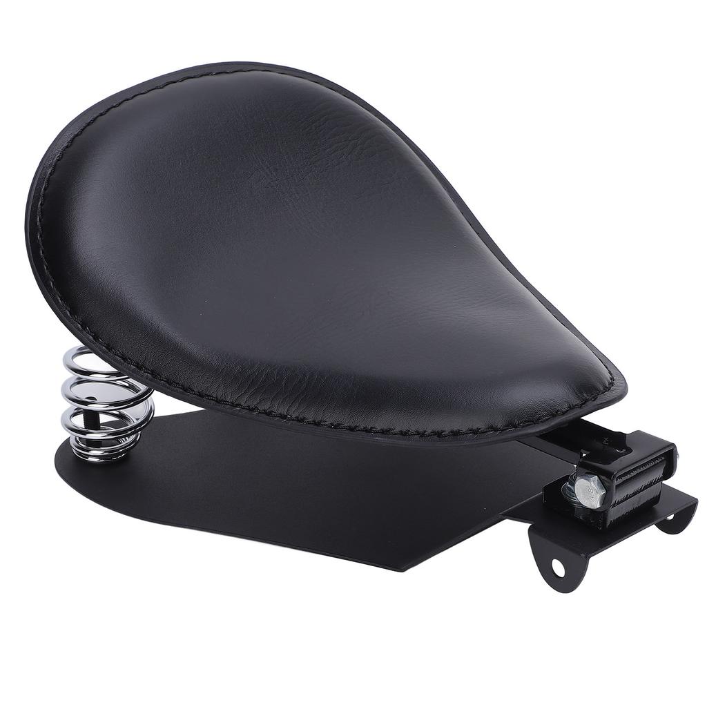 Motorcycle Solo Seat with Spring Bracket Kit Faux Leather Strong Support Universal Fit for Retro