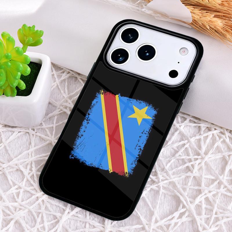 Congo Democratic Republic Flag Phone Case for iPhone 17 Air 16 15 11 12 14 13 Pro Max Shockproof Cover