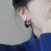 Xinqiao Minimalist Drip Glaze Irregular Circle Earrings for Women