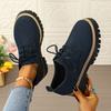 2025 Women's New Lace-up Loafers Autumn and Winter Popular Single Shoes Women's Fashion Platform Round Head Women's Shoes 2025
