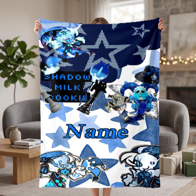 Shadow Milk Cookie Custom Flannel Blankets Soft Warm Cozy Throws for Home Decor Holiday Gifts