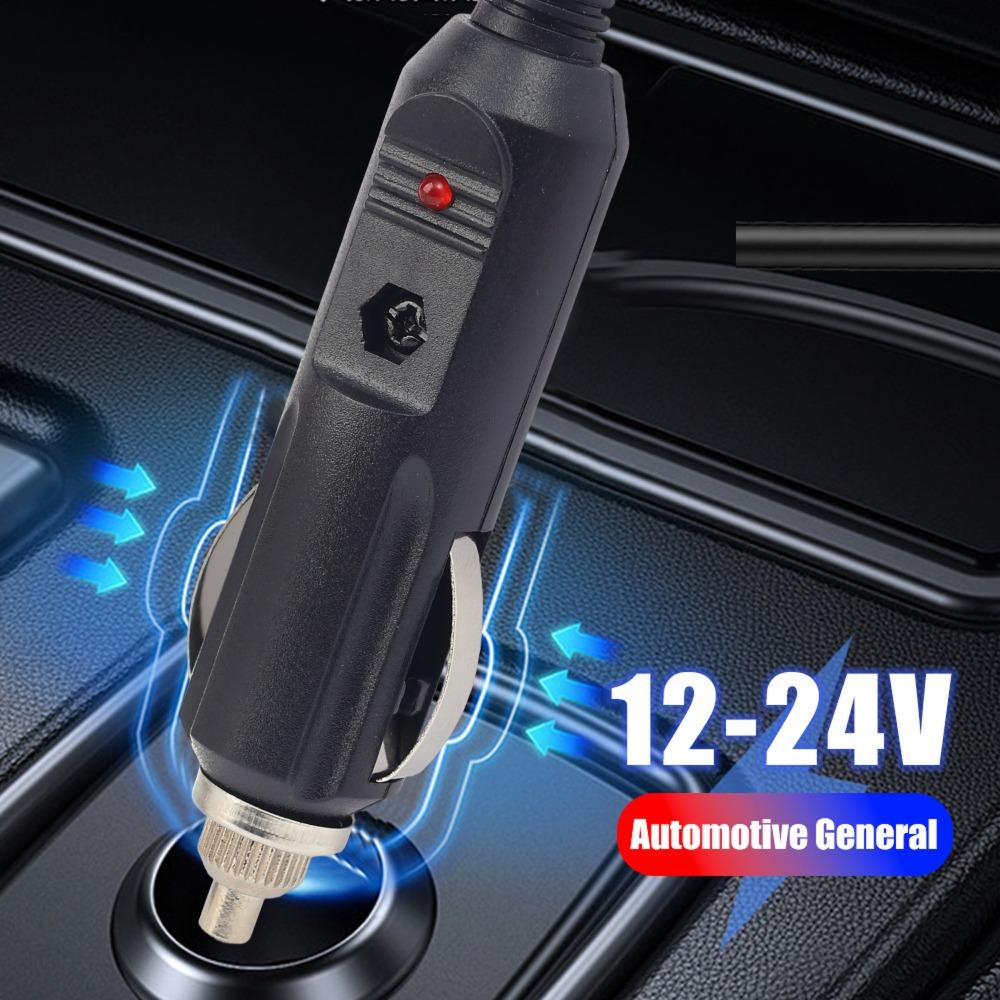 Car Cigarette Lighter Plug Male Adapter 12V 24V Replacement Connector LED Fused for Auto Truck RV Boat Power Supply Cable Head