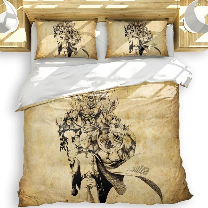 Anime One Punch Superman Bedding Three-Piece Quilt Cover