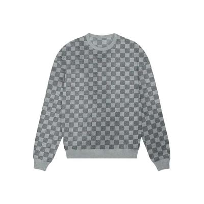 Męskie Codzienne Topy Harajuku Kraciasta Koszulka z Długim Rękawem Mężczyźni Kobiety Streetwear Dzianinowe Bluzy Nowy Koreański Trend
