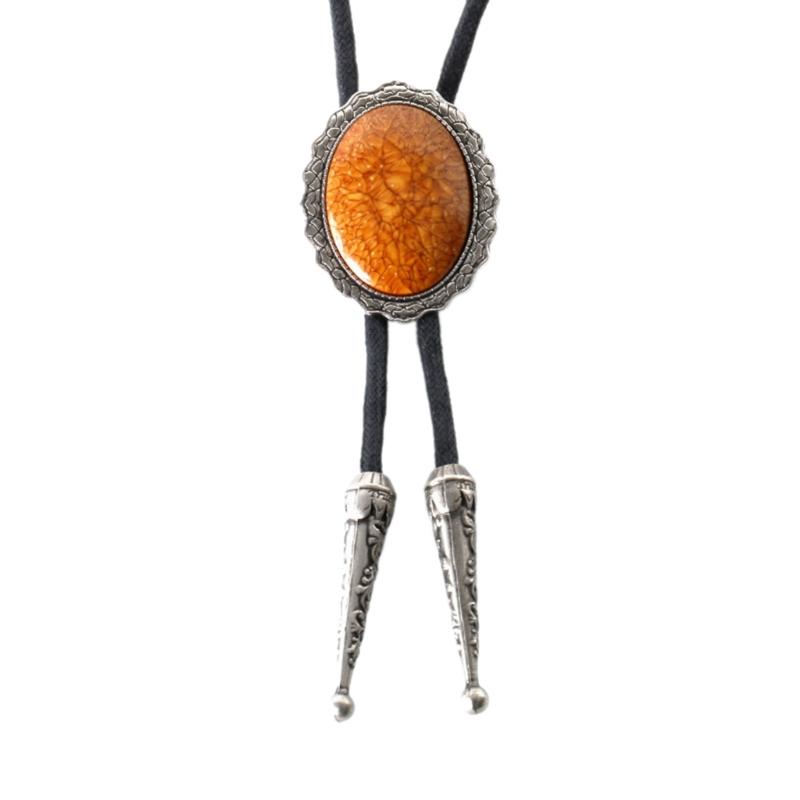 Bolo Tie for Men Metal Gem Pendant Cowboy Bolo Ties Punk Necklace Costume Accessories Vintage Bolo Tie Classical Necktie