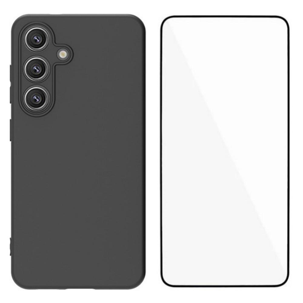 

WANLONFENG MS Series for Samsung Galaxy S25+ TPU Case Matte Back Cover with Tempered Glass Style A