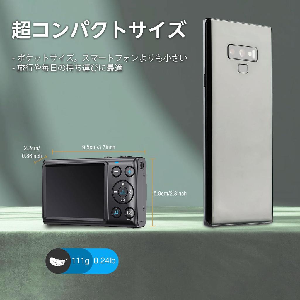 64MP Digital Camera with 1080P Video Recording, Autofocus, Image Stabilization, 2.8-inch Large Screen, Time Lapse, Slow Motion, and Extra Storage.