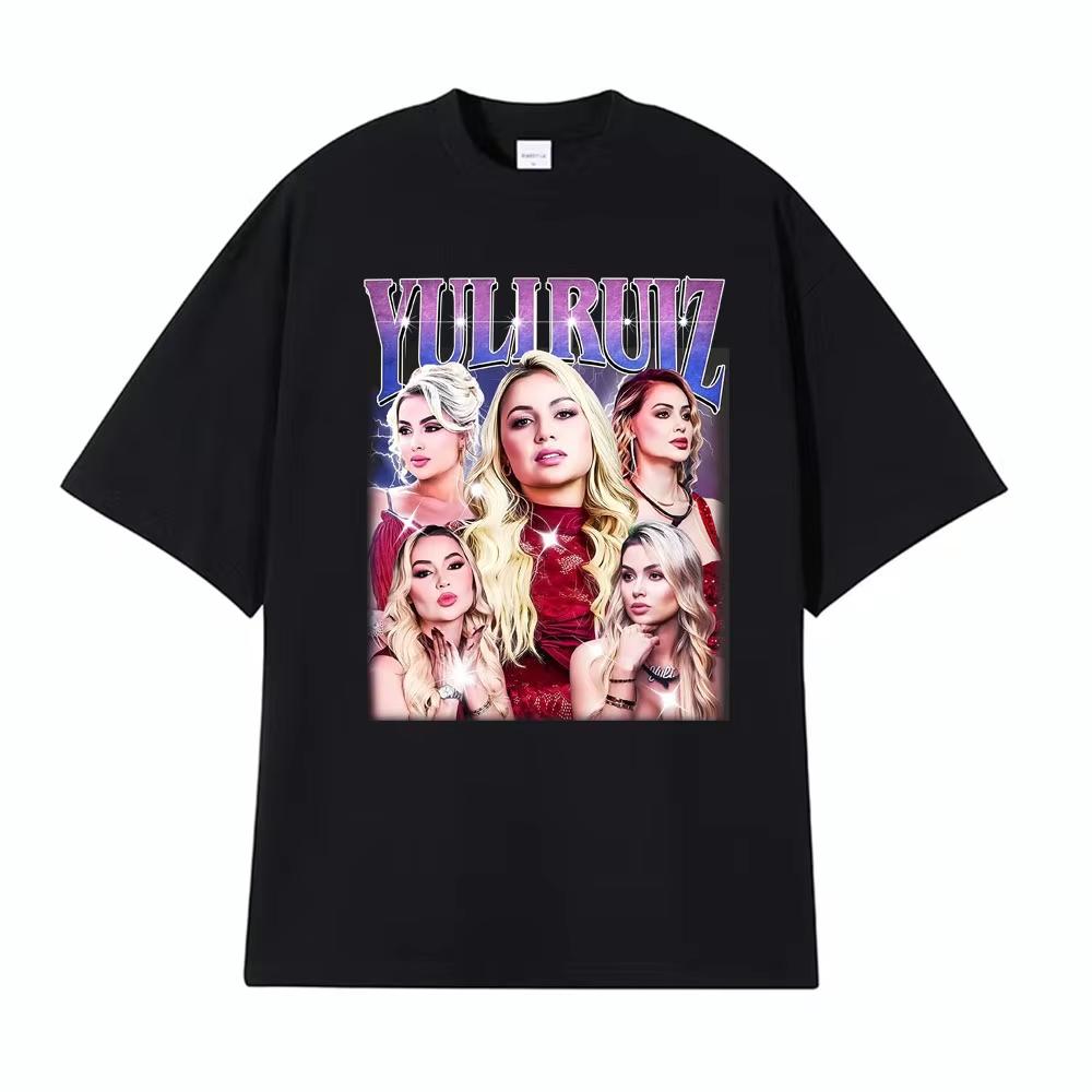 Yuli Ruiz Unisex Vintage Style Printed T Shirts Unisex Wounisex Harajuku Fashion Hot Sale T Shirt Cotton Oversized Tshirts Streetwear