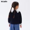 M.Latin Girls' Magic Girl Retro Navy Collar Polo Long Sleeve T-Shirt
