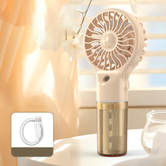 Misting Handheld Fan with 4 Speeds Settings Portable Mist Spray Summer Cooling Fan USB Rechargeable Travel Outdoor Personal Fan