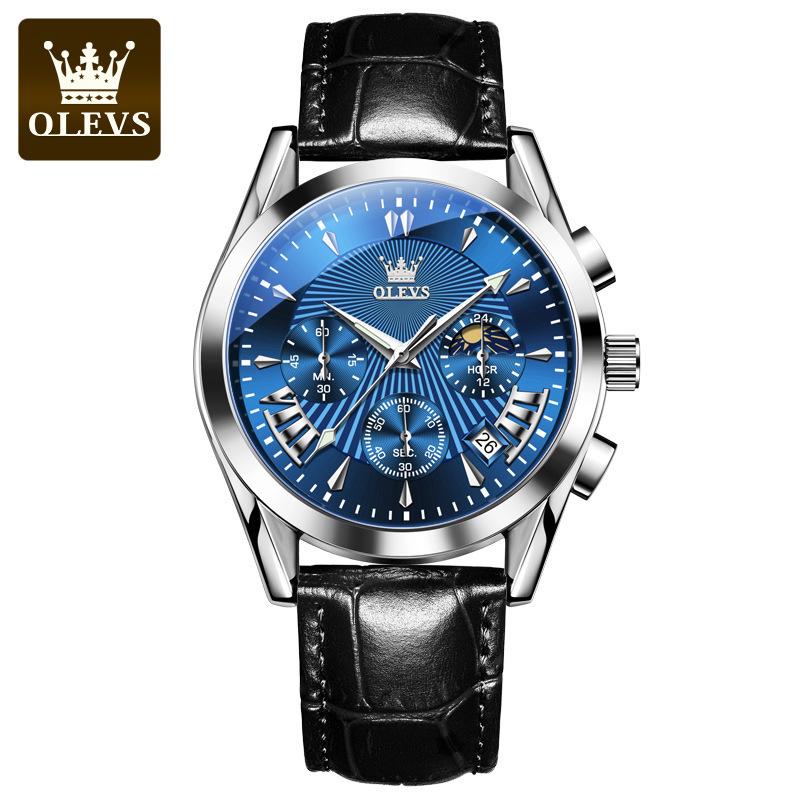 OLEVS Men's Multifunctional Quartz Chronograph Watch with Calendar