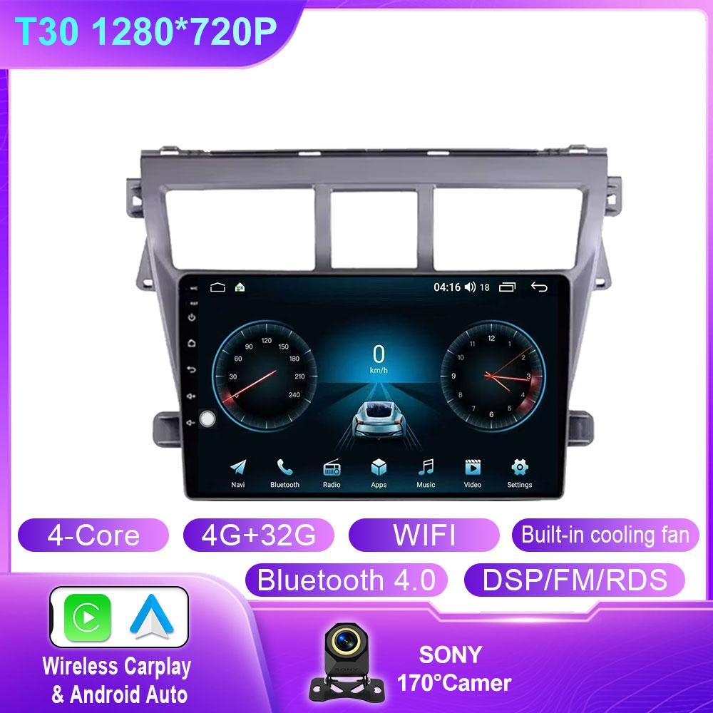 

Car Android Auto For Toyota VIOS Yaris 2007 2008 2009 2010 - 2012 Car Radio Stereo Multimedia Player Carplay Auto GPS Navigation