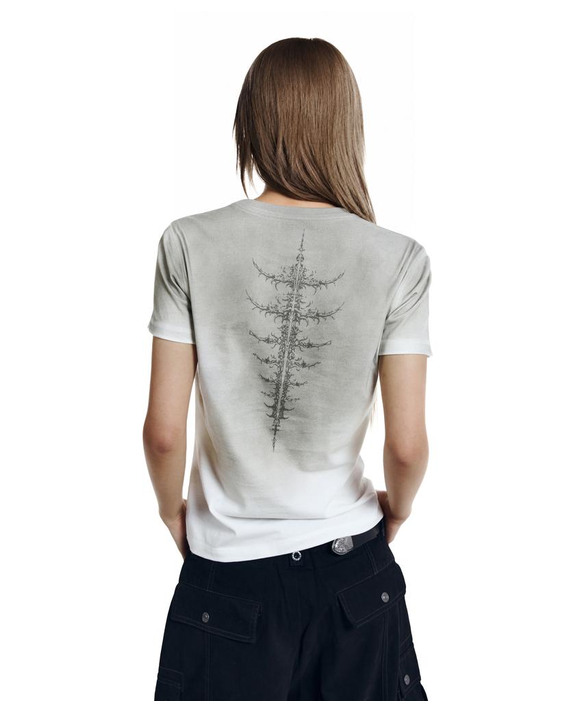 AAKAM Dirty Spray Bone Half Top (White)