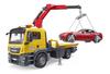 BRUDER MAN Tow Truck & BRUDER Roadster (RED)