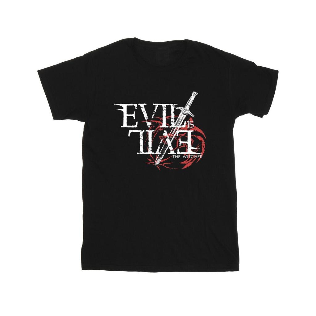 Netflix Mens The Witcher Evil Is Evil T-Shirt