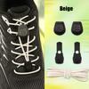 1Pair Press Lock Buckle Lazy Shoe Laces Elastic Round Shoelaces with For Kids Adults Suitable for A Variety of Shoes