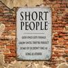 Vintage Metal Sign Plaque Short People Wall Art Home Decor