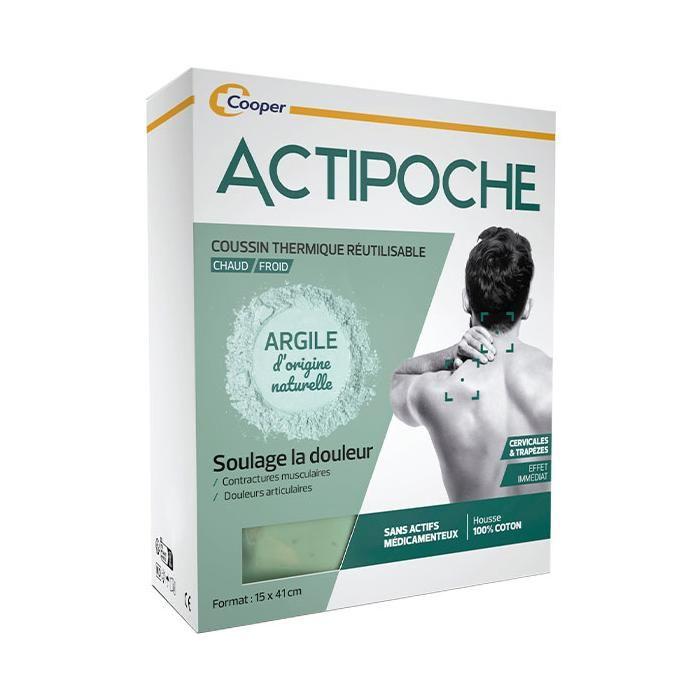 Actipoche Coussin Thermique Contractures Musculaires Cervicales Trapèzes Argile