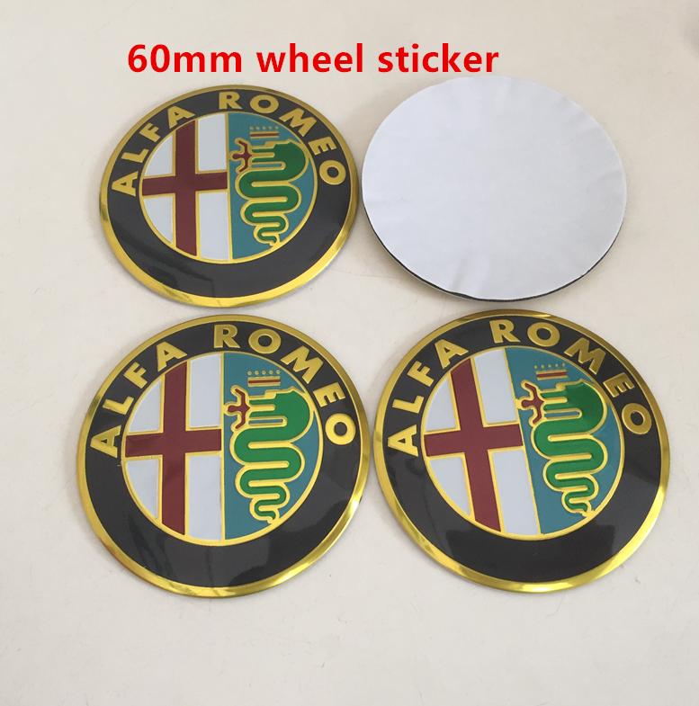 4pcs 56mm 60mm 65mm ForAlfa Romeo 147 156 159 Car Emblem Wheel Hub Center Cap Badge Covers Sticker Decals Styling Accessories