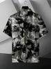 Camicia da Uomo a Maniche Corte con Collo Cubano - Camicia Stile Vacanza Hawaiana al Mare con Stampa su Tutta la Superficie e Collo, Lavabile in Lavatrice Adatta a Uomini Giovani