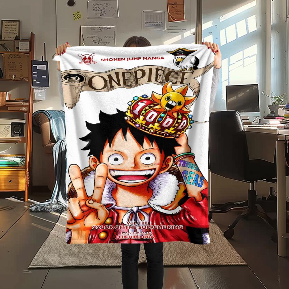 One Piece character Print Flannel Blanket,High quality Comfortable for All Seasons,Home Decor,Warmth and Comfort,Perfect for Christmas Gifts