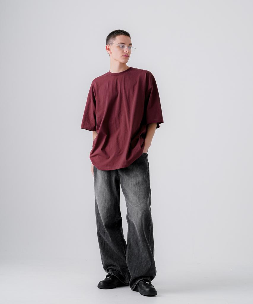 EZKATON Dreaming Short Sleeve T-Shirt Burgundy Kmst6777