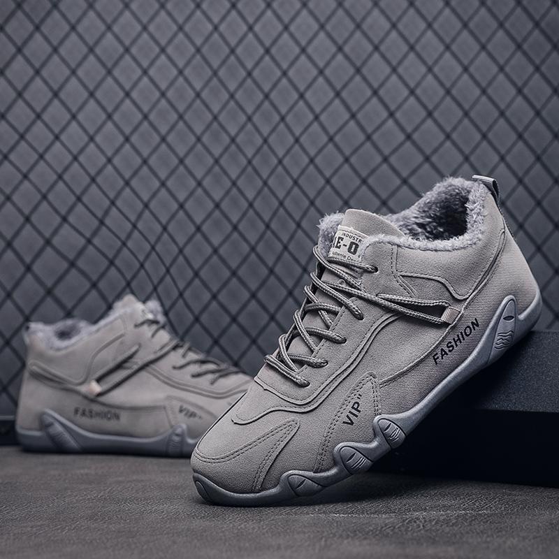 Ciepłe Futro Męskie Botki do Kostki Projektant Wygodne Mokasyny Czarne Buty Codzienne Sznurowane Lekkie Męskie Trampki Codzienne Nowe Tenis Masculinos