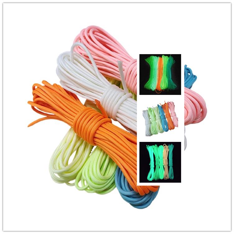 550 Luminous Nine-Core Paracord: Glowing Outdoor Polyester Cord In 6 Colors