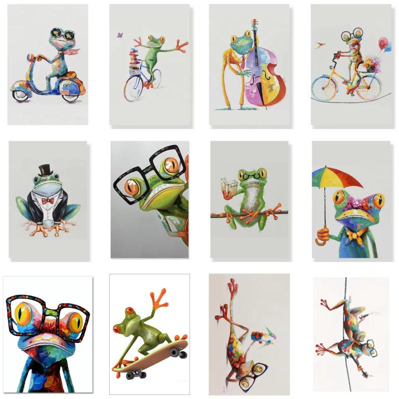 

Graffiti Art Cute Frog Canvas Paintings Abstract Animals Posters and Prints on Canvas Wall Art Picture for Living Room Decor 21cm×30cm NoFrame