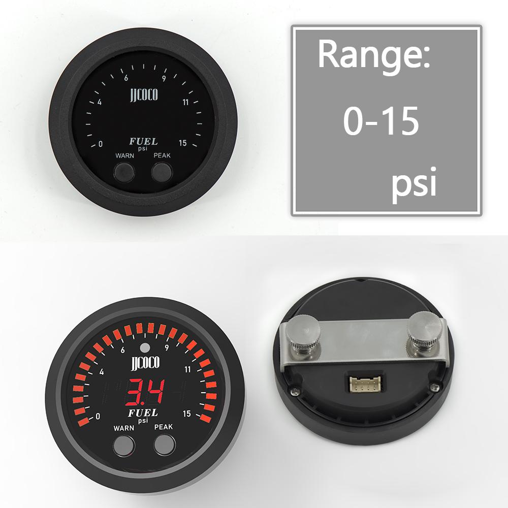 

Universal 2inch / 52mm Electronic Fuel Pressure Gauge With 1/8 Npt Sensor Oil Pressure Digital 0-15psi Red Led Ultra-Thin 0-15PSI