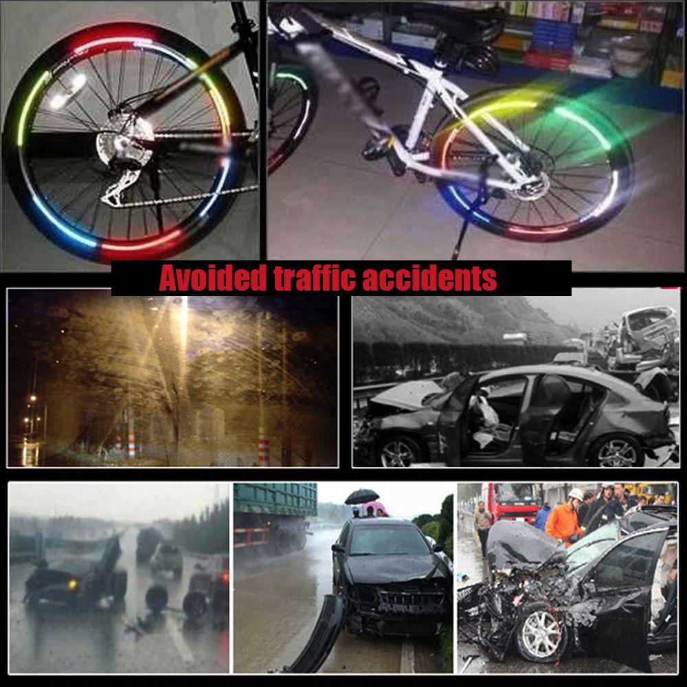 Style Akcesoria Rowerowe Fluorescencyjne Motocykl Rower Odbłyśnik Naklejka na Obręcz Koła Folia Naklejka Taśma Odblaskowe Naklejki Rowerowe