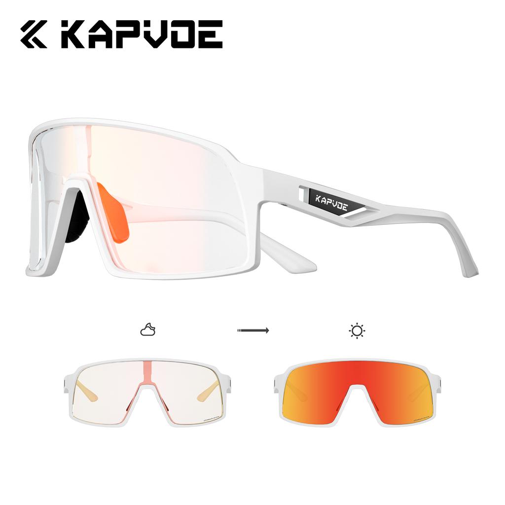 KAPVOE Men MTB Bike Cycling Sunglasses Sports Cycling Glasses Photochromic Bicycle UV400 Camping Equipment Outdoor Eyewear