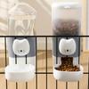 2PCS Cage Mounted Automatic Pet Food Water Dispenser with Cartoon Cats Design Easy Installation For Home Feeding Supply