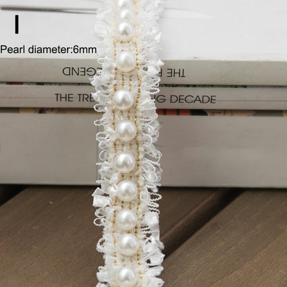 Beads Decoration Ribbon Edge Gold White Edge Trim Applique Trim Fabric Trim  Craft Projects