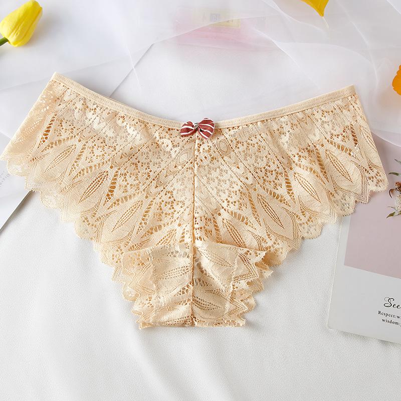 New Sexy Women Panties Lace Underwear Low-Waist Briefs Hollow Out G String Underpants Solid Comfortable Lingerie Dropshipping