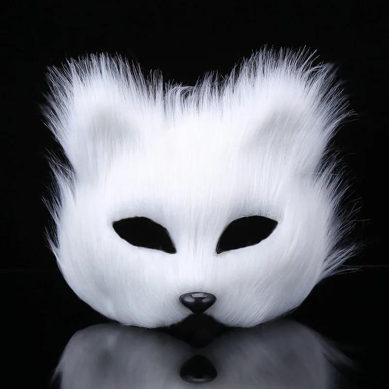 Fox Tail Set Cat Ear Headpiece Tail Fluffy Cat Claw Glove Headband Necklace Set Lolita Anime Halloween Cosplay Costume Accessory