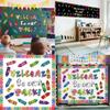 School Back To Season Theme Colorful Crayon Pattern Decorative Card Stickers