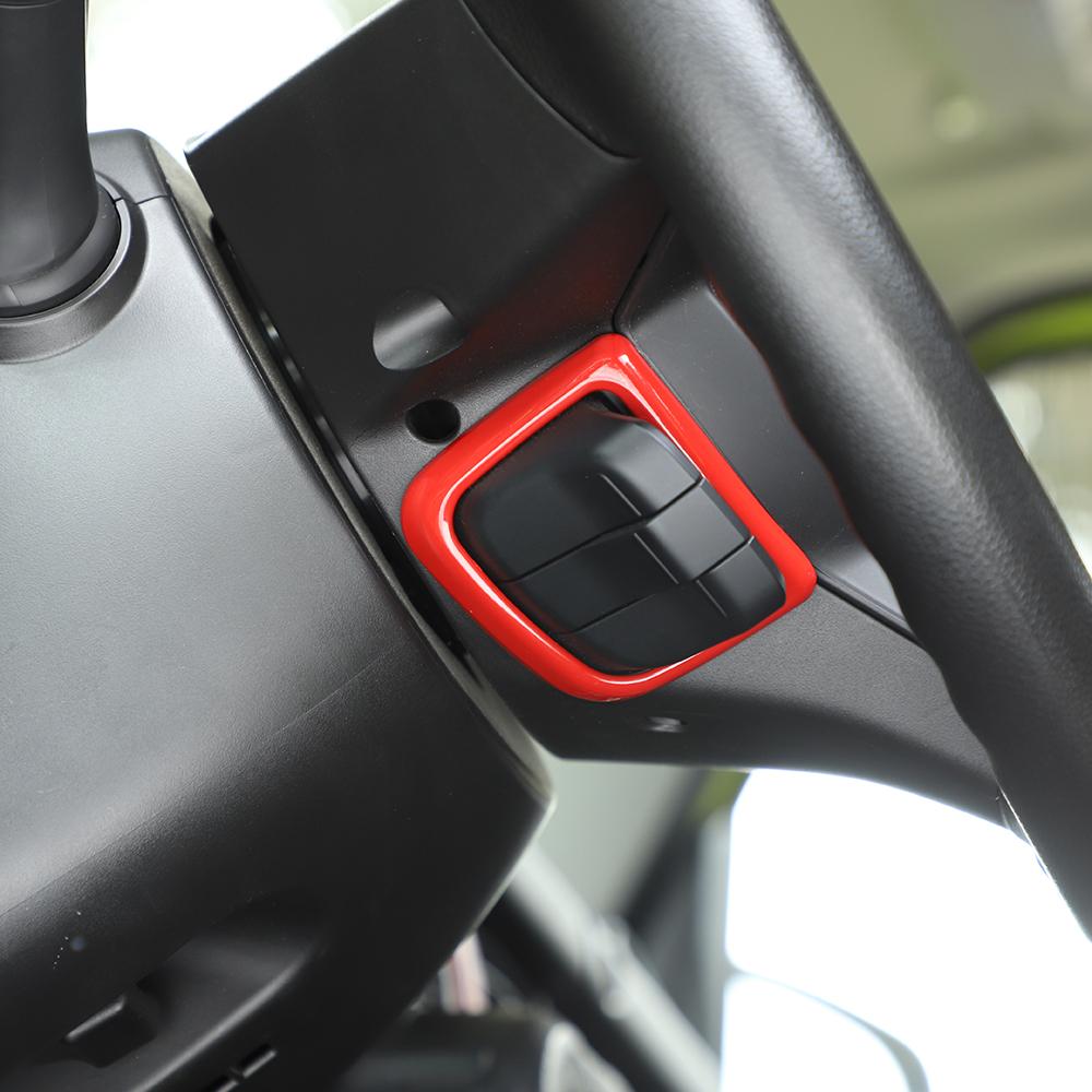 Cadre décoratif pour bouton de téléphone de voiture, accessoire d'intérieur pour Suzuki Jimny 2019 et plus, argent, rouge, fibre de carbone