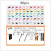 30/40/60/80 Color Markers Manga Drawing Markers Pen Based Sketch Felt-Tip Oily Twin Brush Pen Art Supplies