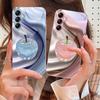Transparent colored apple For Samsung Galaxy A14 4G 20 30 52 20S 21S 22 32 33 34 42 50 51 53 54 70 71 72 73 5G Glass Phone Case