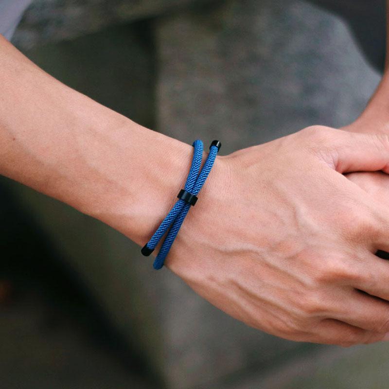 New Minimalist Stainless Steel Bracelet Adjustable Unisex 4mm Nylon Cord Chain Braclet Couple Gift For Lover Leisure Accessories