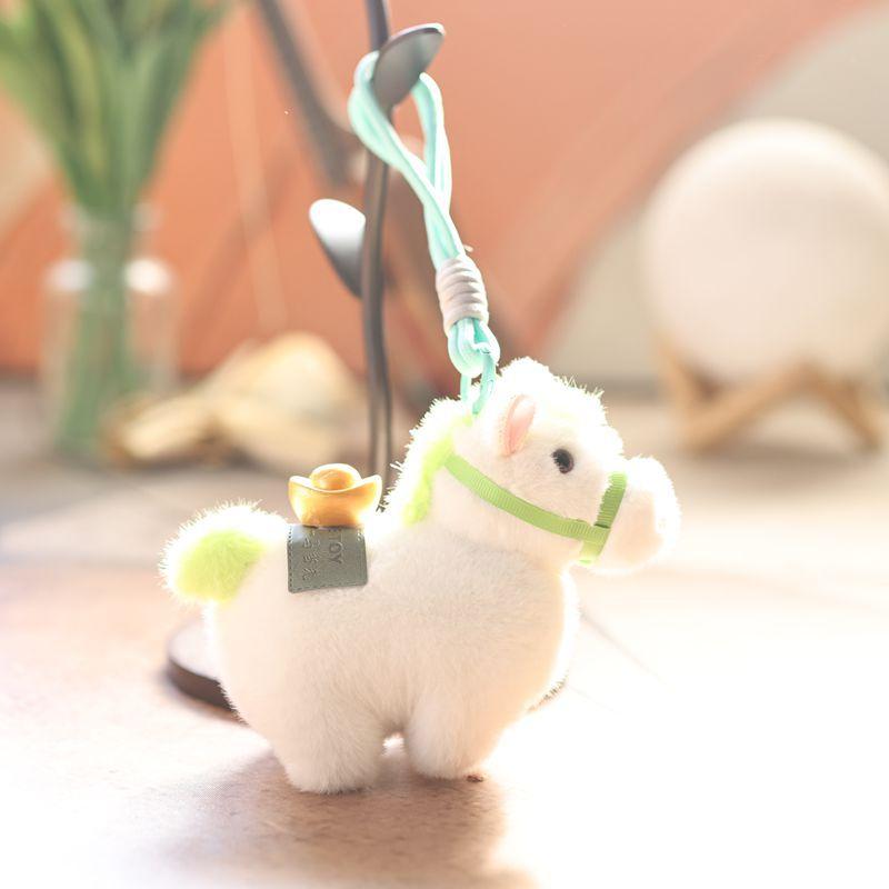 

Милый китайский год Лошади пони плюшевая кукла талисман мягкая игрушка брелок подвеска шнурок украшение для сумки новогодний сувенир подарок зелёный