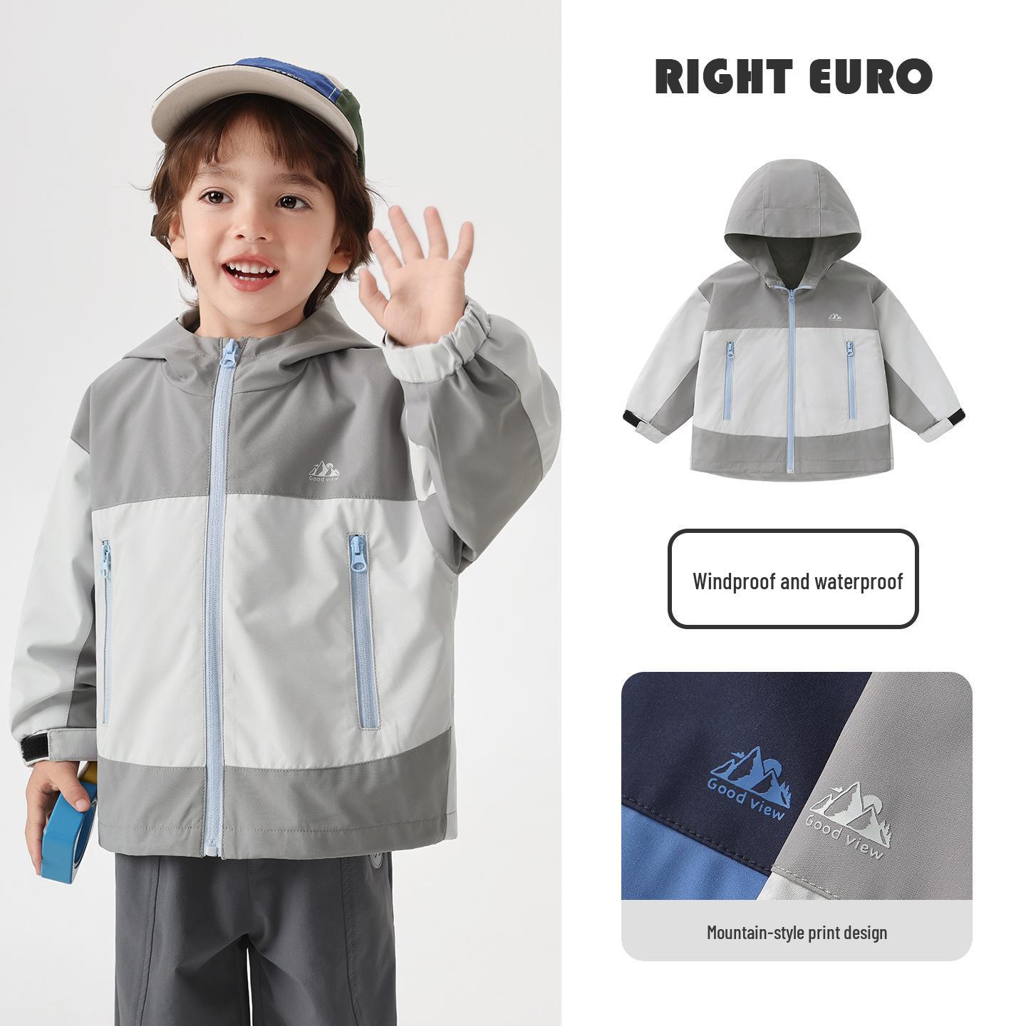 Trendy European Waterproof Toddler Jacket - New 2026 Spring/Autumn Style 140 cm