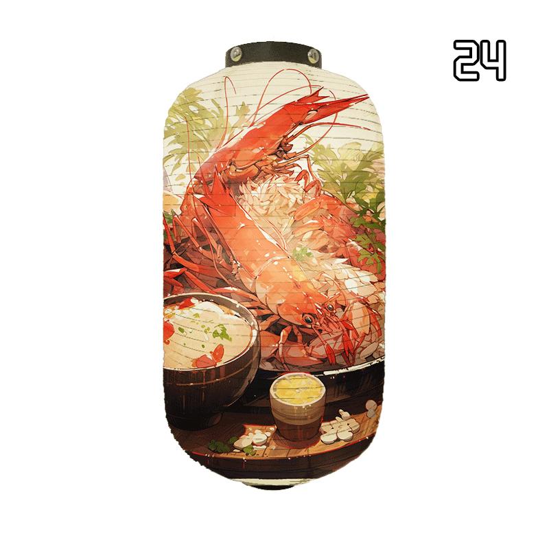 Japanese Style Paper Lantern Beautiful Crab Shrimp Printed Lanterns Sushi Hotpot Izakaya Restaurant Bar Advertising Lantern